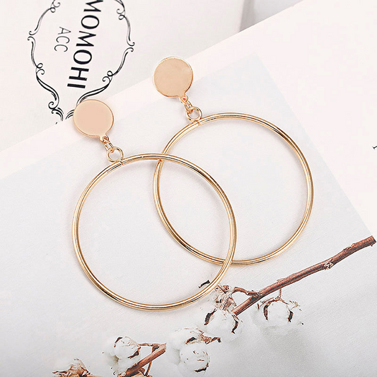 Minimalist Drop Hoop Earrings