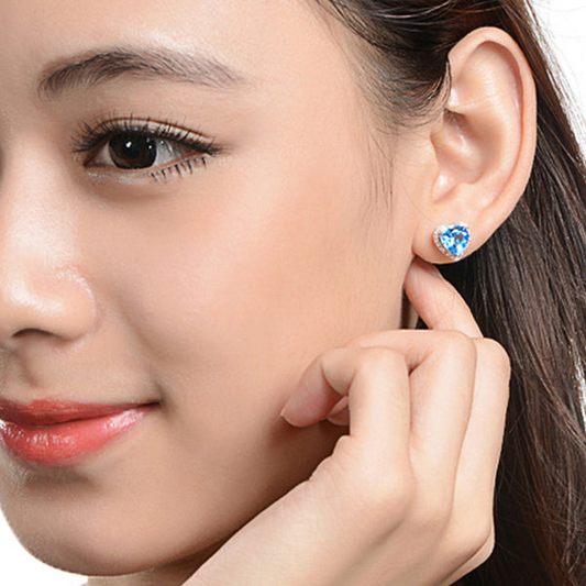 Celeste Heart Studs