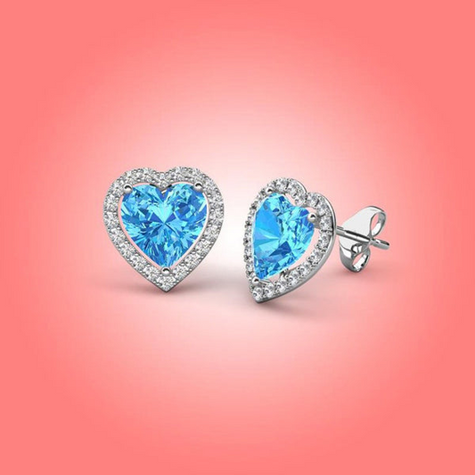 Celeste Heart Studs