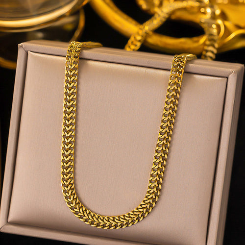 Gold Plated Stainless Steel Anti Tarnish Infinity Chain Necklace For Women