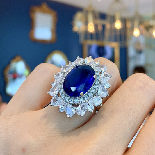 Royal Azure Halo Ring